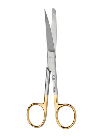 Surgical scissors - Tungsten Carbide, curved, sharp-blunt, 14.5 cm